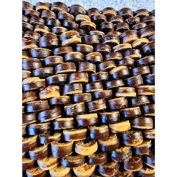 VTG 80S Stretch Wood Bead Belt Wide Statement Boho Primitive Hippie Chic Medium - Picture 4 of 6